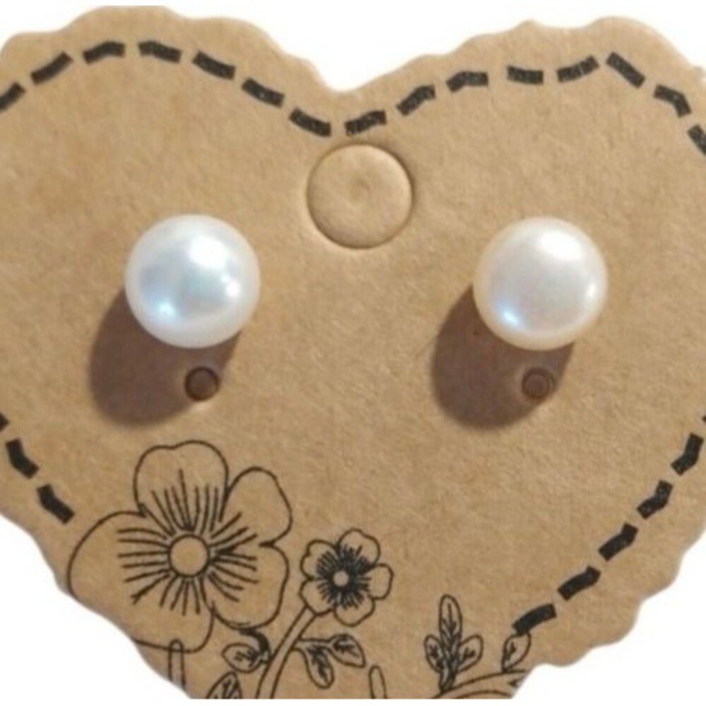 Vtg X 925 Sterling Silver Dainty Stud Earrings Freshwater Cream Pearl Posts ES1